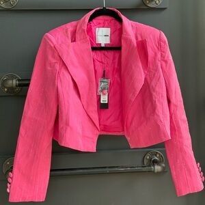 Fashion Nova Catch Your Eye Vibrant Pink Cropped Blazer - Medium